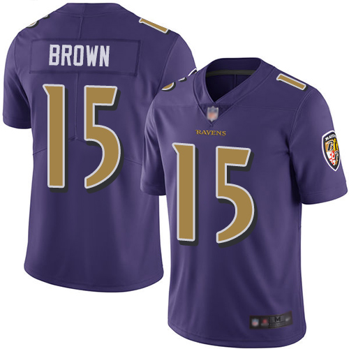 Baltimore Ravens Limited Purple Men Marquise Brown Jersey NFL Football 15 Rush Vapor Untouchable